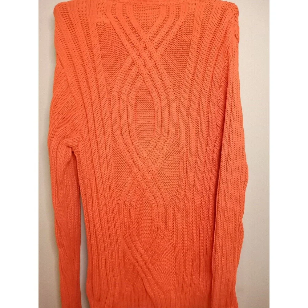 Harley Davidson‎ Pull Over Sweater Mens Heavy Cable Knit Orange Small